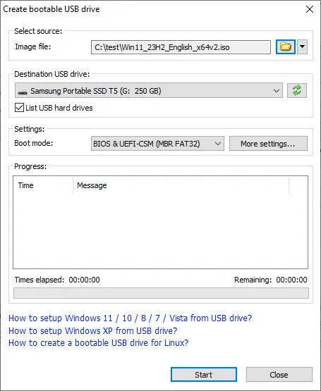 Create a Bootable USB Drive From an ISO — example PowerISO interface screenshot
